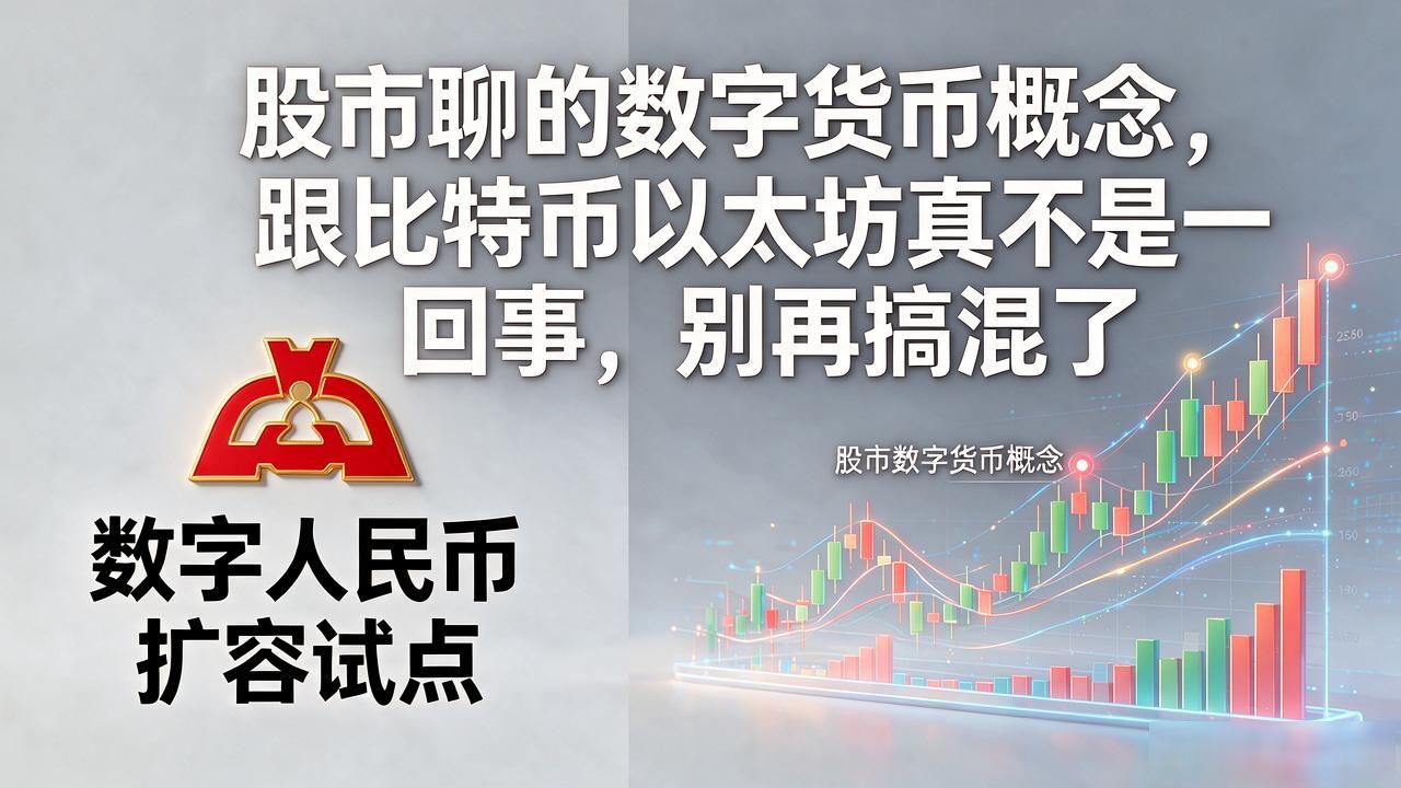 股市聊的数字货币概念，跟比特币以太坊真不是一回事，别再搞混了