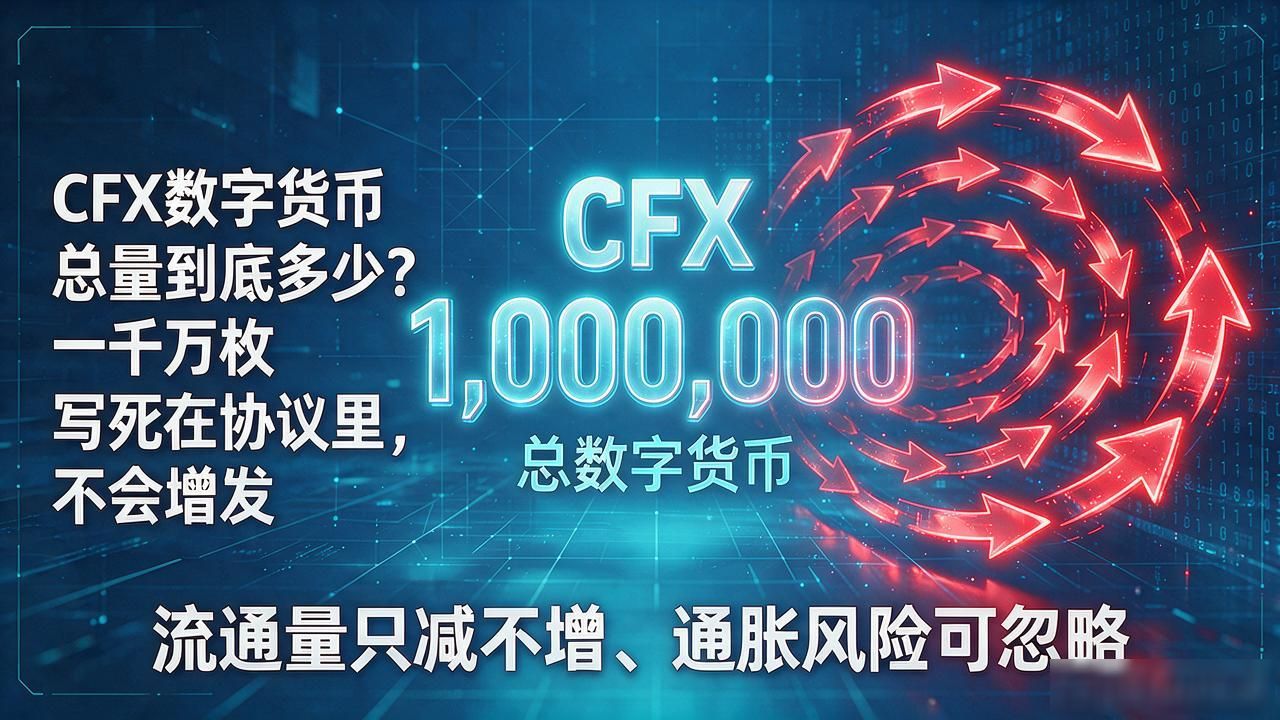 CFX数字货币总量到底多少？一千万枚写死在协议里，不会增发