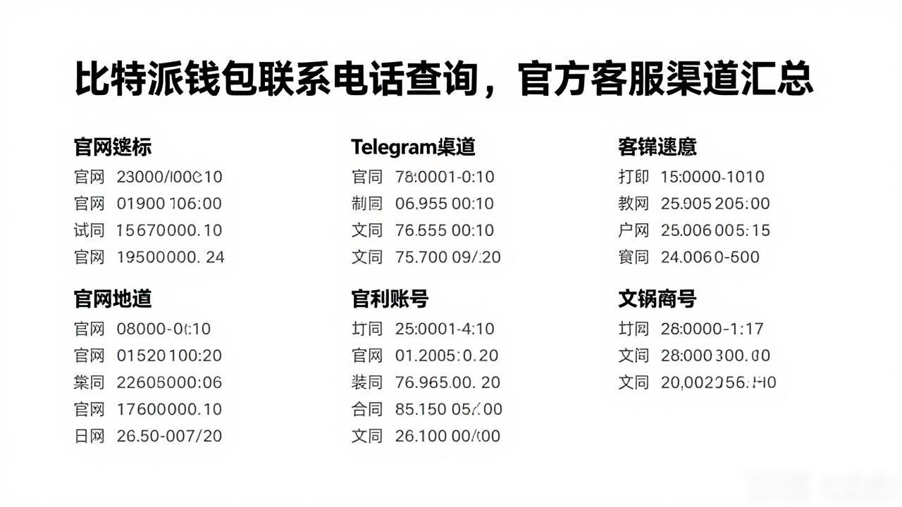 比特派钱包联系电话查询，官方客服渠道汇总