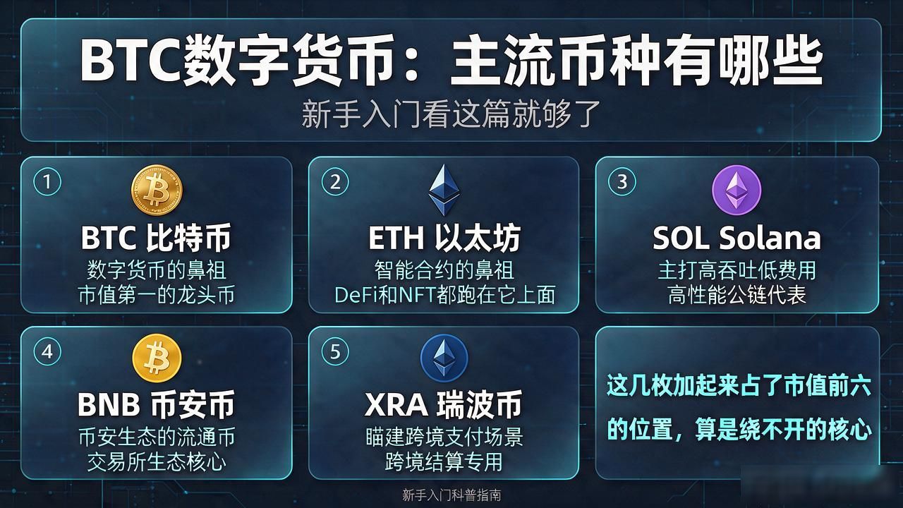 BTC数字货币大全：主流币种有哪些，新手入门看这篇就够了
