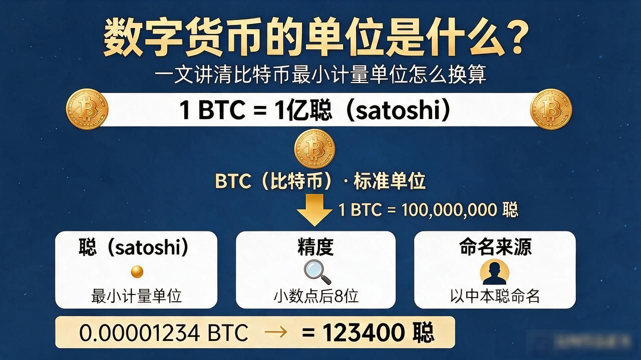 数字货币的单位是什么？一文讲清比特币最小计量单位怎么换算
