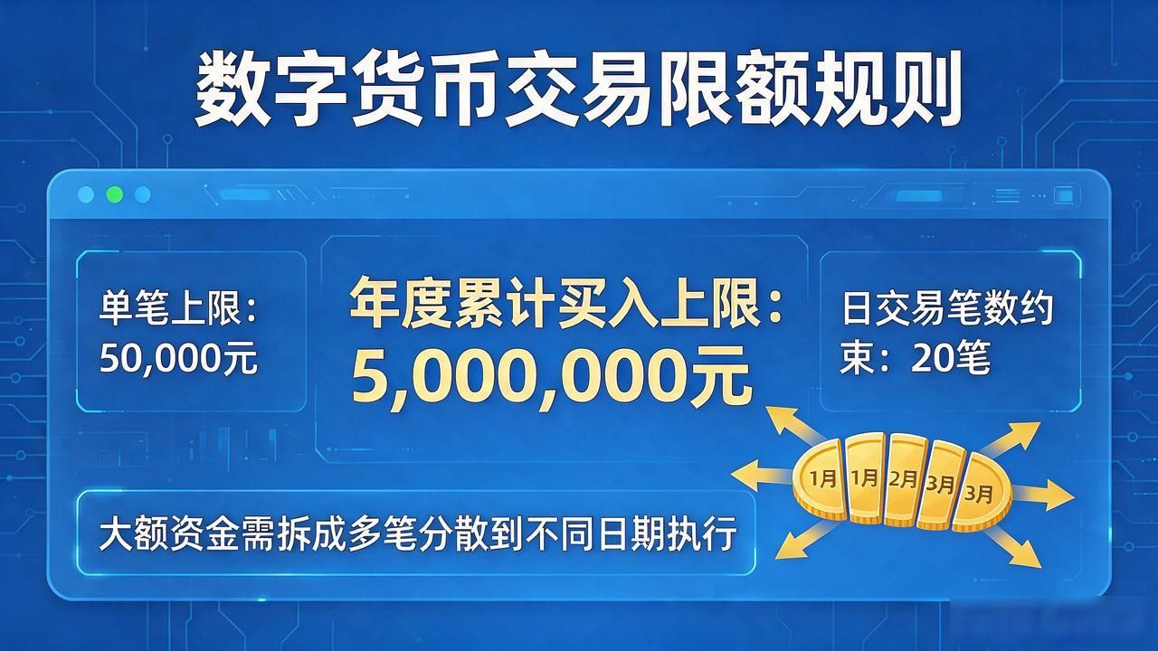 数字货币限额交易规则：单笔上限和年度额度到底怎么算